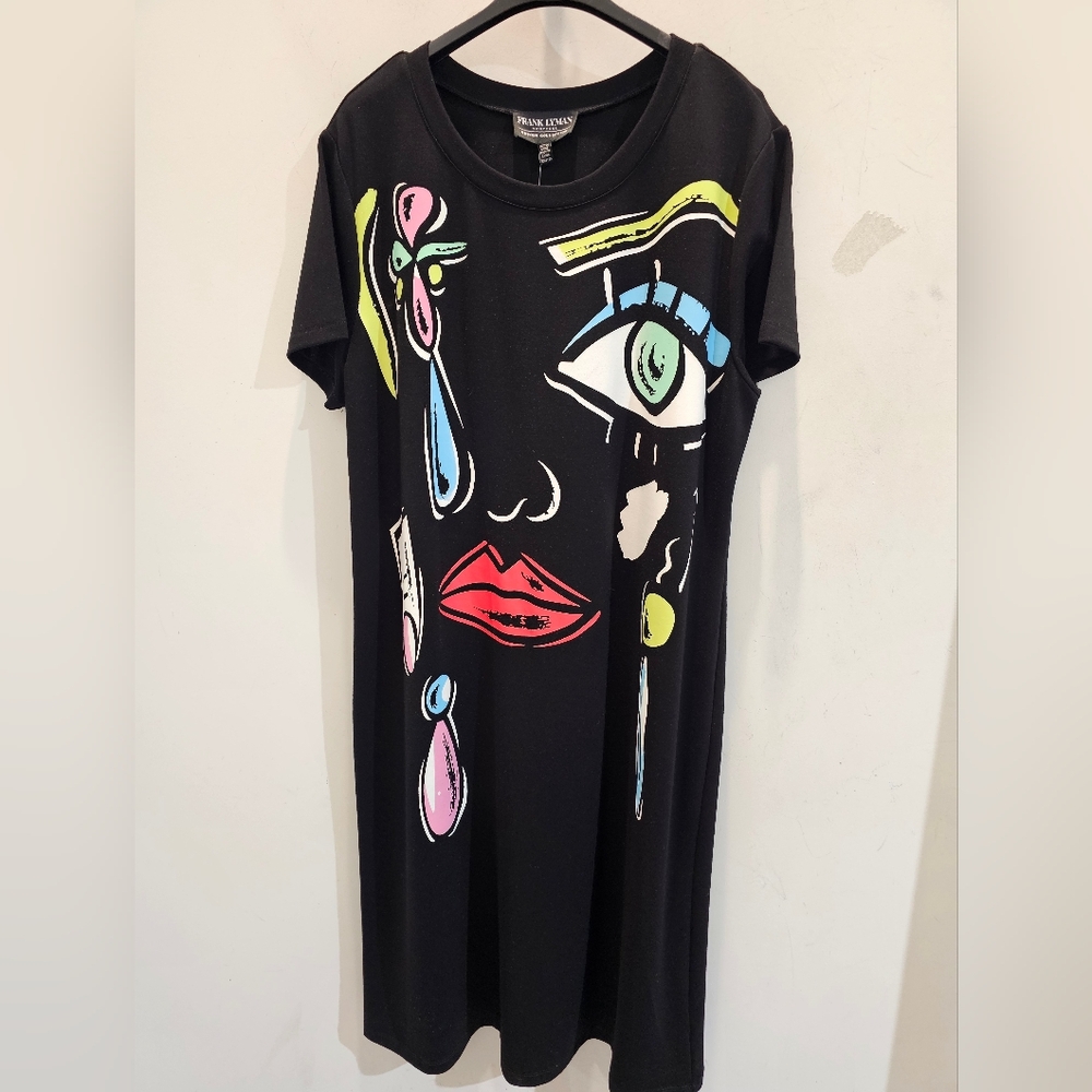 Frank Lyman Design Black Dress with Vibrant Accents
